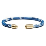 Viola Milano - Genuine Italian Premium Leather Bracelet - Denim Camo - Handmade in Italy - Luxury Exclusive Collection