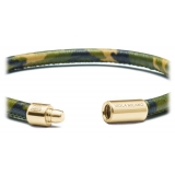 Viola Milano - Genuine Italian Premium Leather Bracelet - Forest Camo - Handmade in Italy - Luxury Exclusive Collection