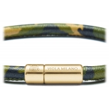 Viola Milano - Genuine Italian Premium Leather Bracelet - Forest Camo - Handmade in Italy - Luxury Exclusive Collection