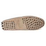 Viola Milano - Gommino Suede Driving Loafer - Beige - Handmade in Italy - Luxury Exclusive Collection