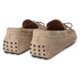 Viola Milano - Gommino Suede Driving Loafer - Beige - Handmade in Italy - Luxury Exclusive Collection