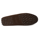 Viola Milano - Gommino Suede Driving Loafer - Chocolate - Handmade in Italy - Luxury Exclusive Collection