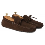 Viola Milano - Gommino Suede Driving Loafer - Chocolate - Handmade in Italy - Luxury Exclusive Collection