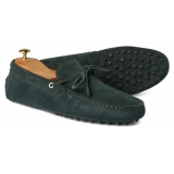 Viola Milano - Mocassino Gommino in Pelle Scamosciata - Foresta - Handmade in Italy - Luxury Exclusive Collection