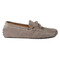 Viola Milano - Gommino Suede Driving Loafer - Grey - Handmade in Italy - Luxury Exclusive Collection