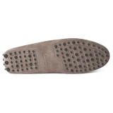 Viola Milano - Gommino Suede Driving Loafer - Grey - Handmade in Italy - Luxury Exclusive Collection