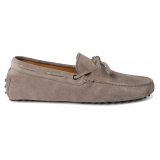 Viola Milano - Gommino Suede Driving Loafer - Grey - Handmade in Italy - Luxury Exclusive Collection