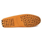 Viola Milano - Mocassino Gommino in Pelle Scamosciata - Arancione - Handmade in Italy - Luxury Exclusive Collection