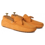 Viola Milano - Mocassino Gommino in Pelle Scamosciata - Arancione - Handmade in Italy - Luxury Exclusive Collection