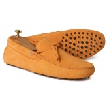 Viola Milano - Mocassino Gommino in Pelle Scamosciata - Arancione - Handmade in Italy - Luxury Exclusive Collection