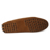 Viola Milano - Gommino Suede Driving Loafer - Polo Brown - Handmade in Italy - Luxury Exclusive Collection