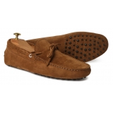 Viola Milano - Gommino Suede Driving Loafer - Polo Brown - Handmade in Italy - Luxury Exclusive Collection