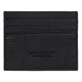 Viola Milano - Grain Leather Credit Card Holder - Black - Handmade in Italy - Luxury Exclusive Collection