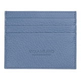Viola Milano - Grain Leather Credit Card Holder - Blue - Handmade in Italy - Luxury Exclusive Collection