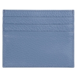 Viola Milano - Grain Leather Credit Card Holder - Blue - Handmade in Italy - Luxury Exclusive Collection