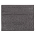 Viola Milano - Porta Carte di Credito in Pelle Pieno Fiore - Grigio - Handmade in Italy - Luxury Exclusive Collection