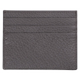 Viola Milano - Porta Carte di Credito in Pelle Pieno Fiore - Grigio - Handmade in Italy - Luxury Exclusive Collection