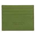 Viola Milano - Porta Carte di Credito in Pelle Pieno Fiore - Verde Lime - Handmade in Italy - Luxury Exclusive Collection