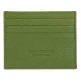 Viola Milano - Porta Carte di Credito in Pelle Pieno Fiore - Verde Lime - Handmade in Italy - Luxury Exclusive Collection