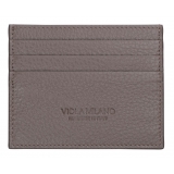 Viola Milano - Grain Leather Credit Card Holder - Taupe Grey - Handmade in Italy - Luxury Exclusive Collection