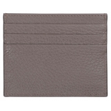Viola Milano - Grain Leather Credit Card Holder - Taupe Grey - Handmade in Italy - Luxury Exclusive Collection