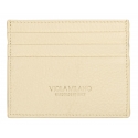 Viola Milano - Porta Carte di Credito in Pelle Pieno Fiore - Limone Pallido - Handmade in Italy - Luxury Exclusive Collection