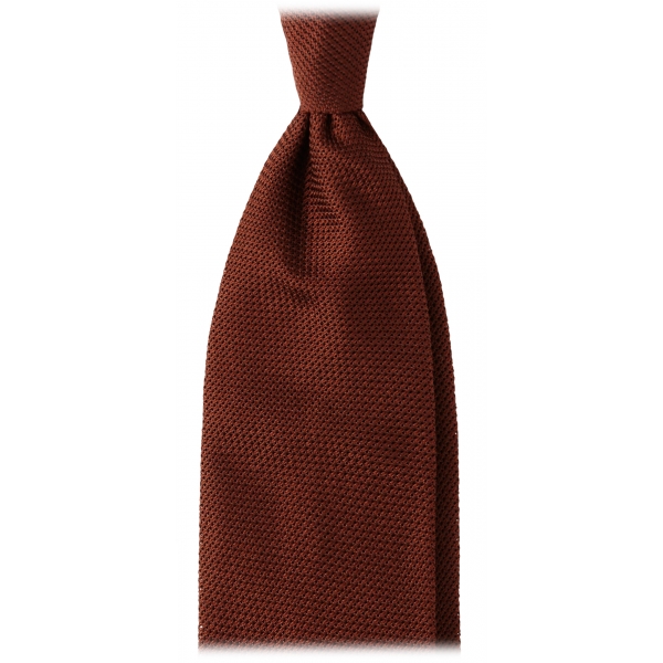 Viola Milano - Cravatta Sfoderata in Granatina Garza Fina - Cola - Handmade in Italy - Luxury Exclusive Collection