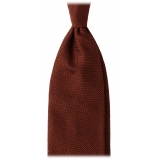 Viola Milano - Cravatta Sfoderata in Granatina Garza Fina - Cola - Handmade in Italy - Luxury Exclusive Collection