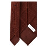 Viola Milano - Cravatta Sfoderata in Granatina Garza Fina - Cola - Handmade in Italy - Luxury Exclusive Collection
