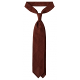 Viola Milano - Cravatta Sfoderata in Granatina Garza Fina - Cola - Handmade in Italy - Luxury Exclusive Collection