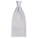 Viola Milano - Cravatta Sfoderata in Granatina Garza Fina - Blu Ghiaccio - Handmade in Italy - Luxury Exclusive Collection