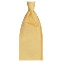 Viola Milano - Cravatta Sfoderata in Granatina Garza Fina - Senape - Handmade in Italy - Luxury Exclusive Collection