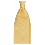 Viola Milano - Cravatta Sfoderata in Granatina Garza Fina - Senape - Handmade in Italy - Luxury Exclusive Collection