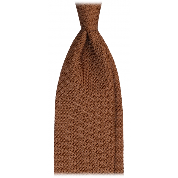 Viola Milano - Cravatta Sfoderata in Granatina Garza Grossa - Marrone Chiaro - Handmade in Italy - Luxury Exclusive Collection