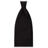 Viola Milano - Confezione Regalo Grenadine - Cravatta + Fazzoletto - Nero - Handmade in Italy - Luxury Exclusive Collection