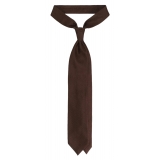Viola Milano - Confezione Regalo Grenadine - Cravatta + Fazzoletto - Marrone - Handmade in Italy - Luxury Exclusive Collection