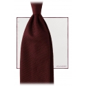 Viola Milano - Confezione Regalo Grenadine - Cravatta + Fazzoletto - Bordeaux - Handmade in Italy - Luxury Exclusive Collection