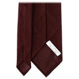 Viola Milano - Grenadine Gift Package - Tie + Pocket Square - Burgundy - Handmade in Italy - Luxury Exclusive Collection