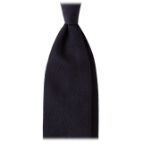 Viola Milano - Confezione Regalo Grenadine - Cravatta + Fazzoletto - Navy - Handmade in Italy - Luxury Exclusive Collection