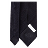 Viola Milano - Confezione Regalo Grenadine - Cravatta + Fazzoletto - Navy - Handmade in Italy - Luxury Exclusive Collection