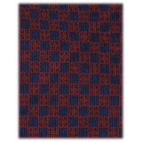 Viola Milano - Grid Chain Selftipped Italian Silk Tie - Navy/Wine - Handmade in Italy - Luxury Exclusive Collection