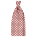Viola Milano - Grid Chain Selftipped Italian Silk Tie - Orange - Handmade in Italy - Luxury Exclusive Collection