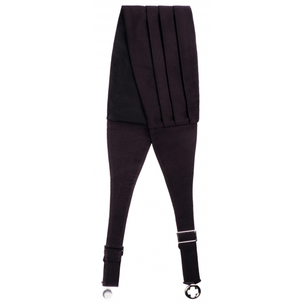 Viola Milano - Fascia in Seta Grosgrain - Nero - Handmade in Italy - Luxury Exclusive Collection