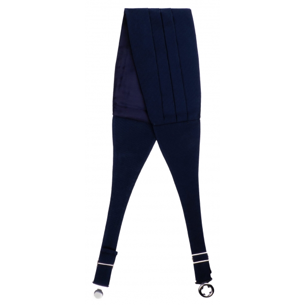 Viola Milano - Fascia in Seta Grosgrain - Navy di Mezzanotte - Handmade in Italy - Luxury Exclusive Collection