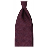 Viola Milano - Hilario Chain Selftipped Italian Silk Tie - Navy/Wine - Handmade in Italy - Luxury Exclusive Collection