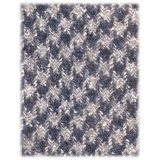 Viola Milano - Houndstooth Check Pattern Handrolled Wool Tie - Navy/Grey - Handmade in Italy - Luxury Exclusive Collection