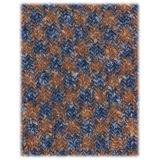 Viola Milano - Houndstooth Pattern Handrolled Wool Tie - Brown/Blue - Handmade in Italy - Luxury Exclusive Collection