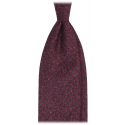Viola Milano - Houndstooth Pattern Handrolled Wool Tie - Navy Mix - Handmade in Italy - Luxury Exclusive Collection