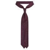 Viola Milano - Houndstooth Pattern Handrolled Wool Tie - Navy Mix - Handmade in Italy - Luxury Exclusive Collection