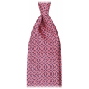 Viola Milano - Cravatta in Seta Italiana con Motivo a Catena Infiniti - Rosa - Handmade in Italy - Luxury Exclusive Collection